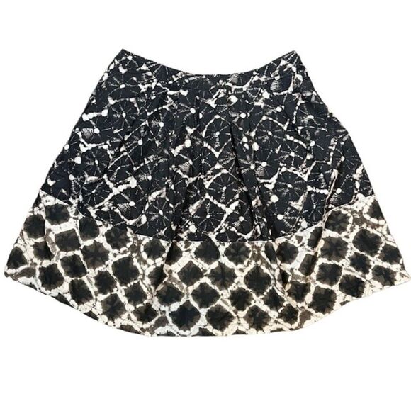 Thakoon for Target Shibori Skirt Black Tan Mini Button Front Size 11 - Picture 7 of 9
